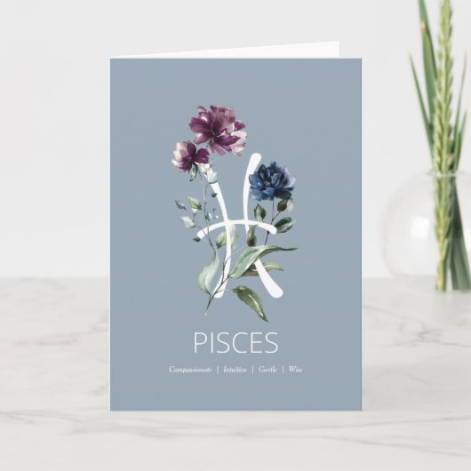 Carte d'anniversaire Pisces Traits (Devant)