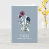 Carte d'anniversaire Pisces Traits (Fleur jaune)