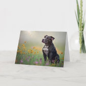 Carte d'anniversaire Pitbull noir (Devant)