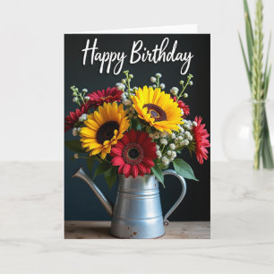 Carte d'anniversaire Pitcher Flowers