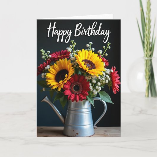 Carte d'anniversaire Pitcher Flowers (Devant)