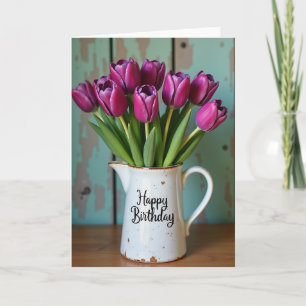 Carte d'anniversaire Pitcher Rustique