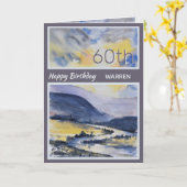 Carte d'anniversaire Pittoresque de la 60e montagn (Fleur jaune)