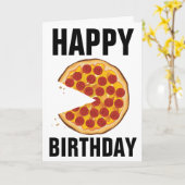 CARTE D'ANNIVERSAIRE PIZZA (Fleur jaune)