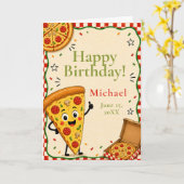 Carte d'anniversaire Pizza pour enfants (Fleur jaune)