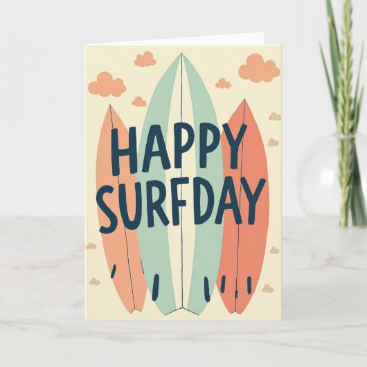 Carte d'anniversaire Planche de Surf (Devant)