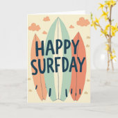 Carte d'anniversaire Planche de Surf (Fleur jaune)