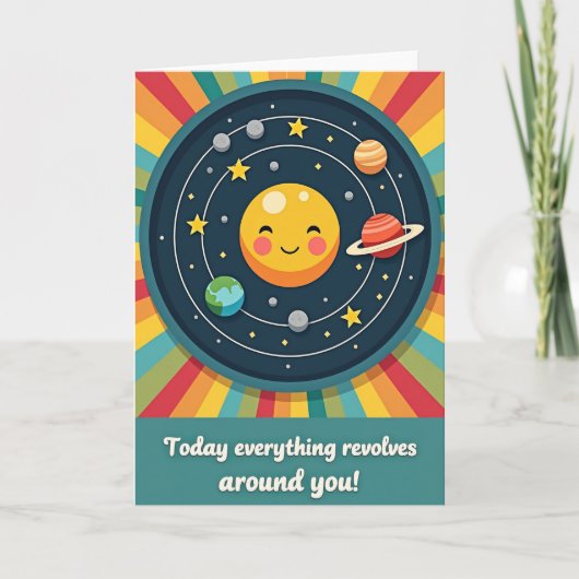 Carte d'anniversaire Planètes Célestes (Devant)