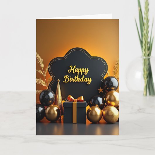 Carte d'anniversaire Plaque Luxe (Devant)