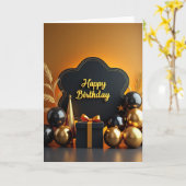 Carte d'anniversaire Plaque Luxe (Fleur jaune)