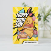 Carte d'anniversaire plat colorée (Debout devant)