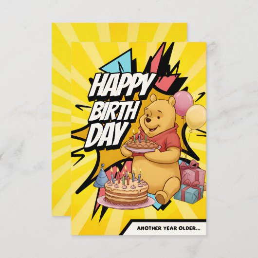 Carte d'anniversaire plat colorée (Devant / Derrière)