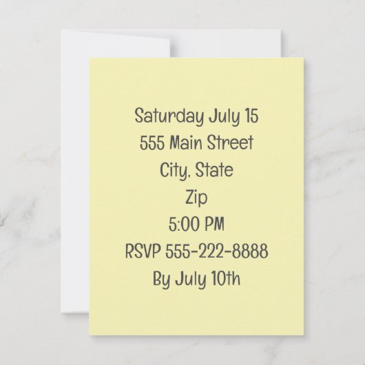 Carte d'anniversaire plate (Dos)