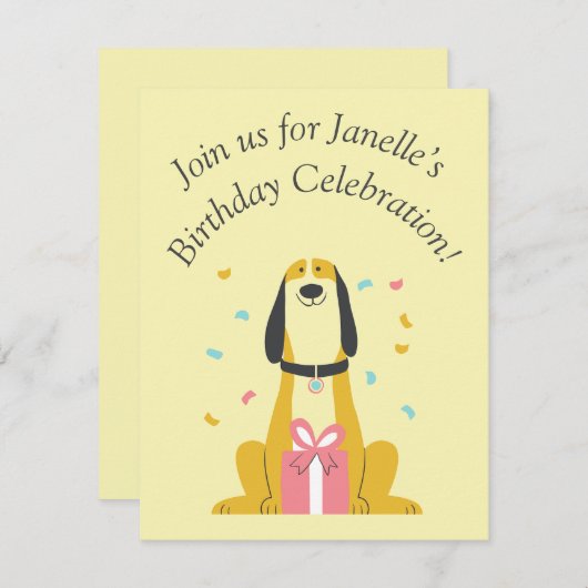 Carte d'anniversaire plate (Devant / Derrière)