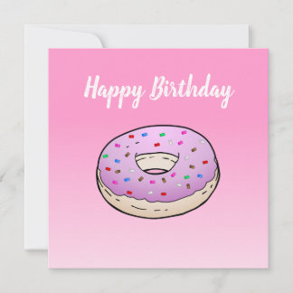 Carte d'anniversaire plate en forme de beignet