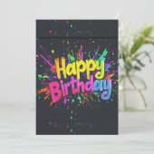 Carte d'anniversaire plate joyeuse (Debout devant)