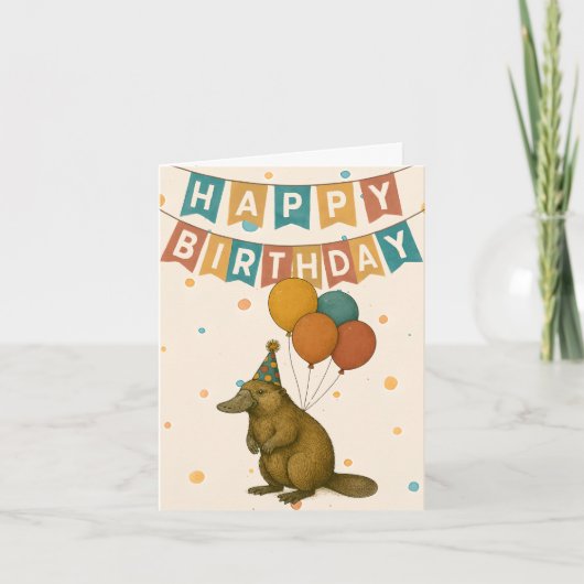 Carte d'anniversaire Platypus - animal australien  (Devant)