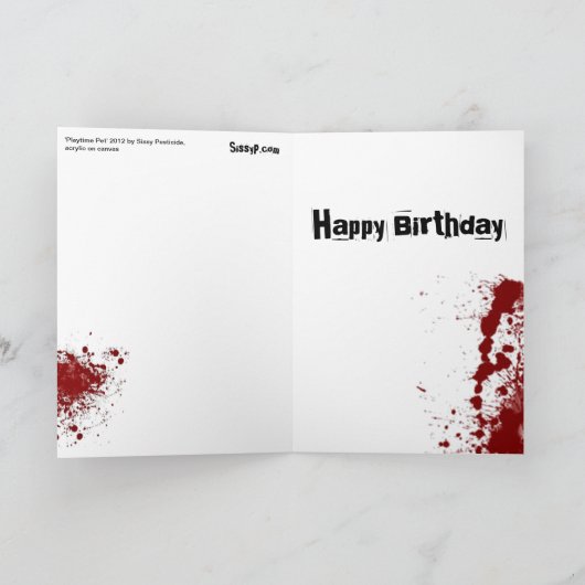 Carte d'anniversaire 'Playtime Pet' Zombie (Intérieur)