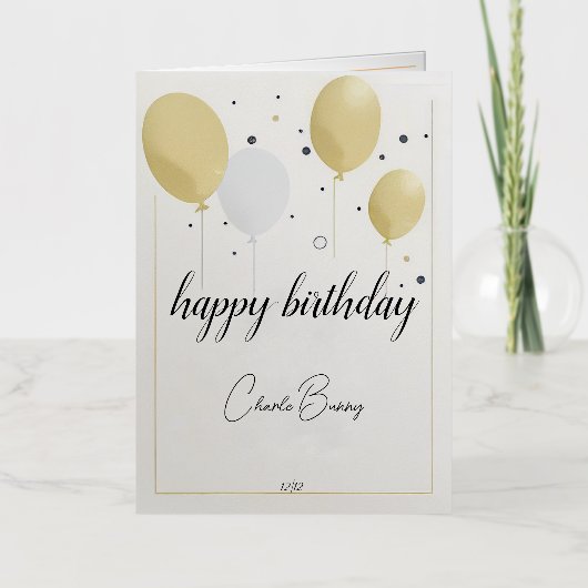 Carte d'anniversaire Plied Foil (Recto)