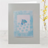 Carte d'anniversaire pliée (Fleur jaune)