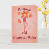 Carte d'anniversaire pliée (Fleur jaune)