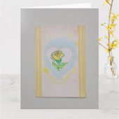 Carte d'anniversaire pliée (Fleur jaune)