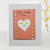 Carte d'anniversaire pliée (Fleur jaune)