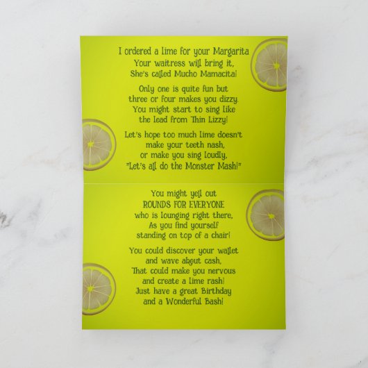 Carte d'anniversaire pliée (Intérieur)