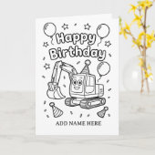 carte d'anniversaire pliée à colorier en construct (Fleur jaune)
