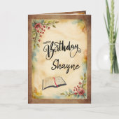 Carte d'anniversaire pliée à thème chrétien (Devant)
