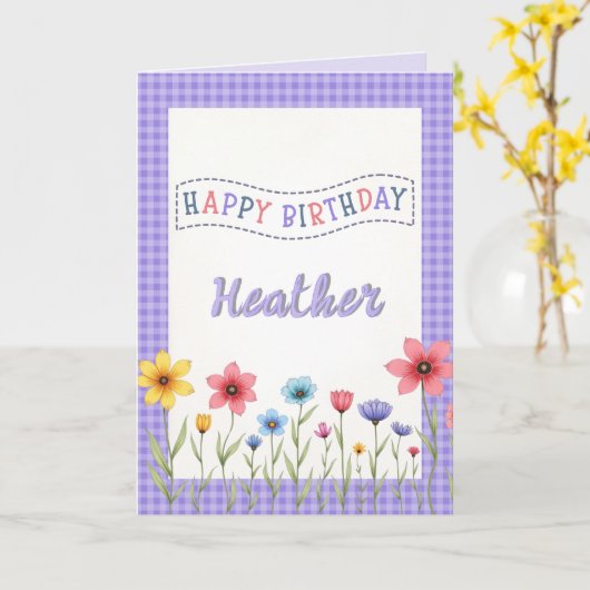 Carte d'anniversaire pliée à thème chrétien (Fleur jaune)