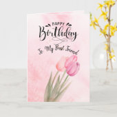 Carte d'anniversaire pliée à thème chrétien (Fleur jaune)