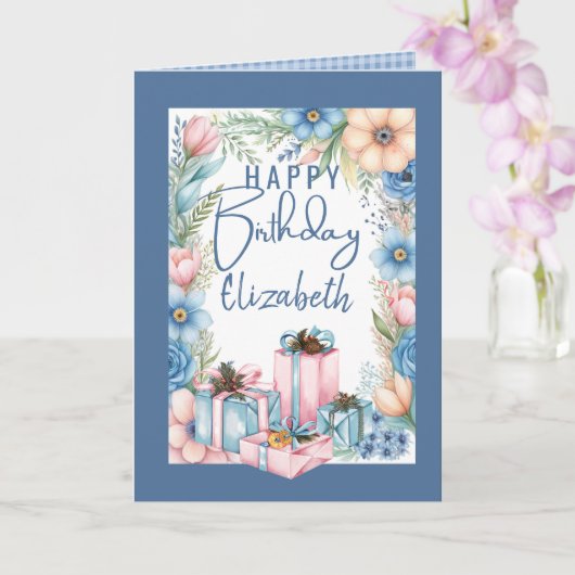 Carte d'anniversaire pliée à thème chrétien (Orchidée)
