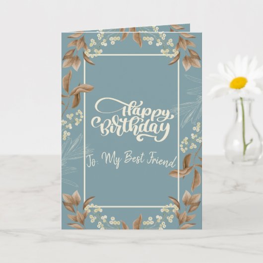 Carte d'anniversaire pliée à thème chrétien (Petite plante)