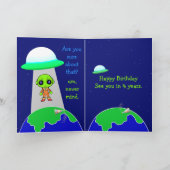 Carte d'anniversaire pliée avec Alien (Intérieur)