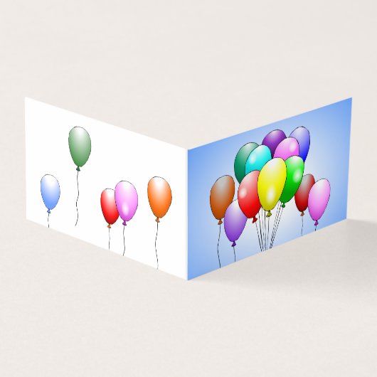 Carte d'anniversaire pliée avec ballons (Outside)