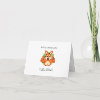 carte d'anniversaire pliée avec un lapin mignon po