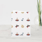 Carte d'anniversaire pliée de bateau pirate mariti (Dos)