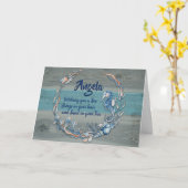 Carte d'anniversaire pliée de plage au bord de la  (Fleur jaune)