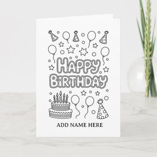 carte d'anniversaire pliée de voiture de course à (Devant)
