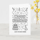 carte d'anniversaire pliée de voiture de course à (Fleur jaune)