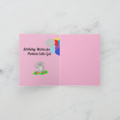 Carte d'anniversaire pliée douce petite fille (Intérieur)