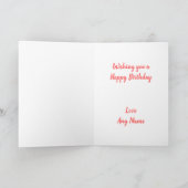 Carte d'anniversaire pliée fraise rouge (Intérieur)