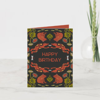 Carte d'anniversaire pliée Rainforest - Grenouille