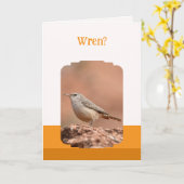 Carte d'anniversaire pliée Rock Wren (Fleur jaune)