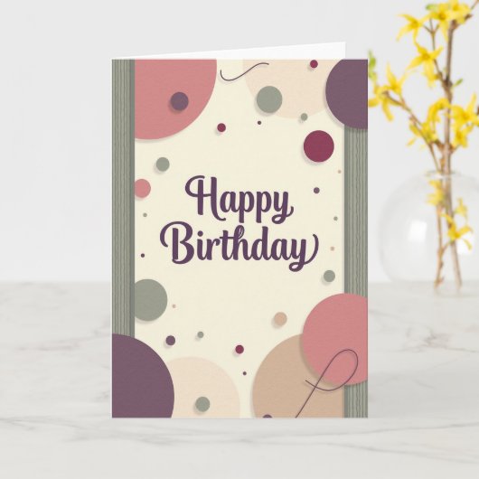 Carte d'anniversaire Plum Script (Fleur jaune)