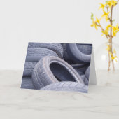 Carte d'anniversaire "Pneus" (Fleur jaune)