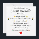 Carte d'anniversaire Poem Bestie<br><div class="desc">La Poem Bestie Birthday Card est un moyen sincère et réfléchi de célébrer la journée spéciale de votre meilleur ami. Cette carte est ornée d'un poème magnifiquement conçu qui express vos sentiments les plus profonds et l'appréciation pour votre cher ami. Le poème dans la carte peut capturer l'essence de votre...</div>