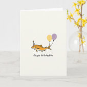 Carte d'anniversaire Poisson Joyeux (Fleur jaune)