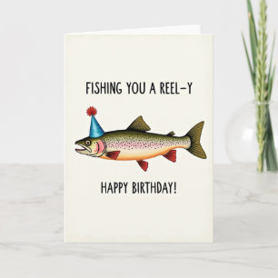 Carte d'anniversaire Poisson Olive